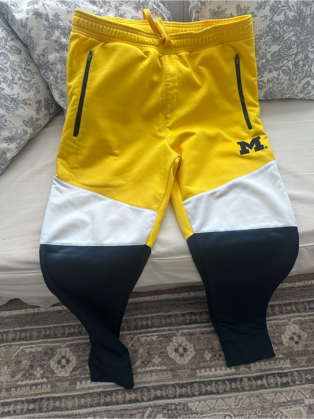 Valia Boys' Yellow Navy White Colorblock Joggers